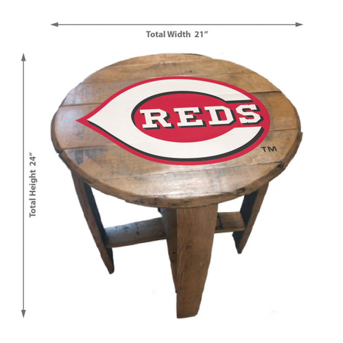 629-2007, Cincinnati, Reds,Cin, Cincy,, Oak, Whiskey, Bourbon, Barrel, Table, Side, FREE SHIPPING, MLB, Imperial