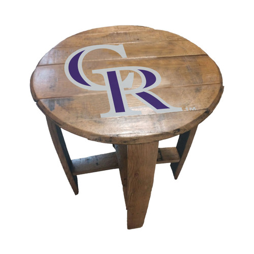 629-2023, Colorado, Rockies, COL, , Oak, Whiskey, Bourbon, Barrel, Table, Side, FREE SHIPPING, MLB, Imperial