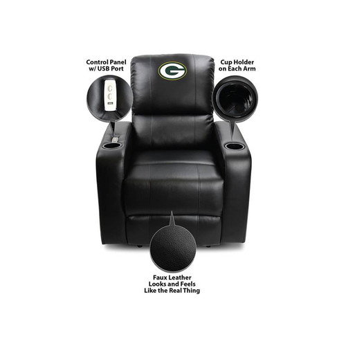 Green Bay, Packers, GB, 117-1001,  Power, Theater, Recliner, Usb Port, Leather, Automatic, NFL, Imperial, 720801170015