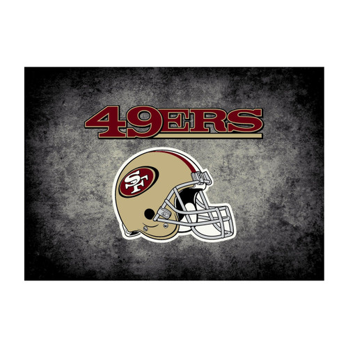 526-5005. San Francisco, SF, 49ers, 6'X8', Distressed, Rug, GB, NFL, Imperial