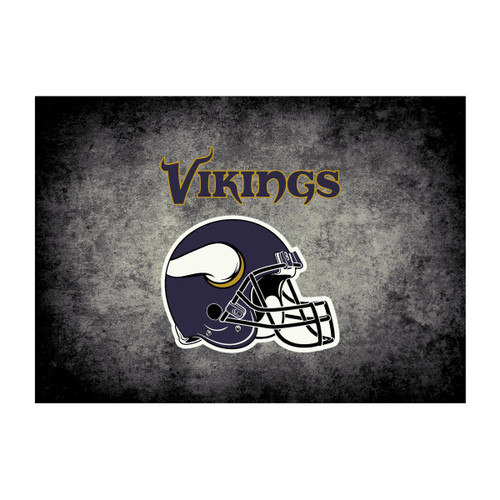 526-5007. Minnesota, MIN, Vikings, 6'X8', Distressed, Rug, GB, NFL, Imperial