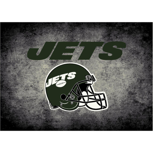 526-5038. New York, NYG, NY, Jets, 6'X8', Distressed, Rug, GB, NFL, Imperial
