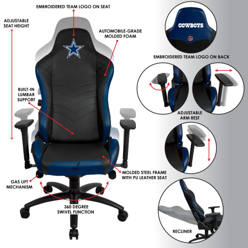 620-1002, Dal, Dallas, Cowboys, React, Pro Series, Gaming, Chair, NFL, Imperial