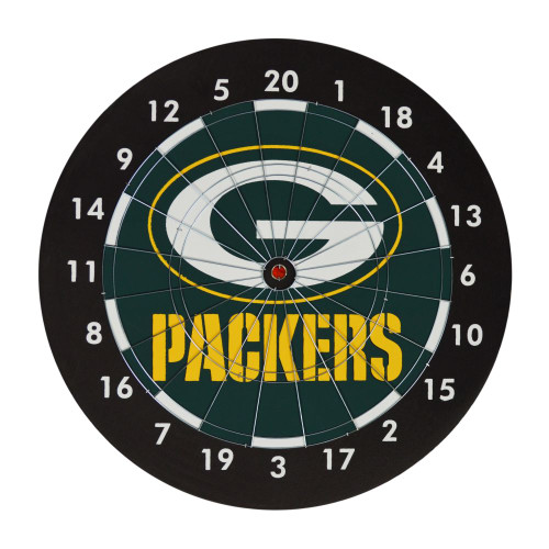 69-1001, 720801640044, Green Bay, GB, Packers, 18", Dartboard, Darts, Gift, Set