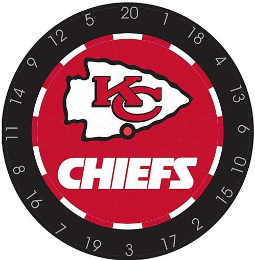 69-1006, 720806910067, Kansas City, KC, Chiefs,  18", Dartboard, Darts, Gift Set, NFL, Imperial