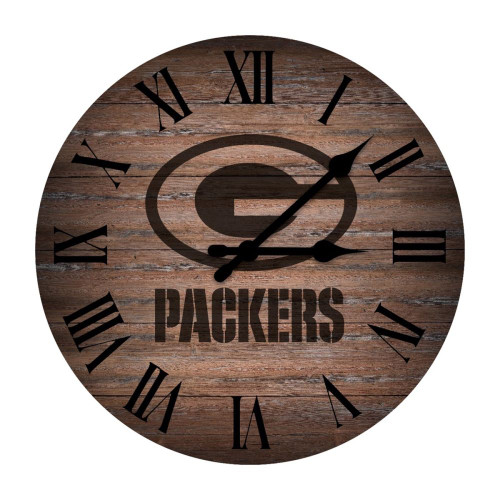 660-1001, Green Bay, GB, Packers, 16", Rustic, Clock, Imperial, NFL, 720801138350