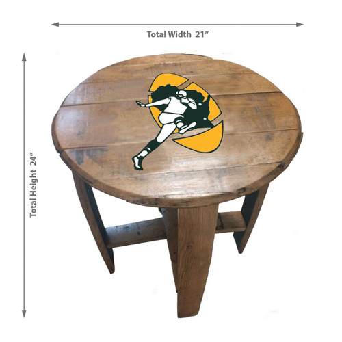 720801000855, 622-1001, Green, Bay, Packers, GB, 21", Barrel, Historical, Table