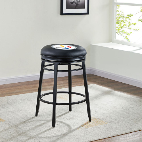 720801113111, 665-1004, Pittsburgh, PIT, Steelers, PIT, 30", Bar, Stool, Black, Swivel, Counter, Height