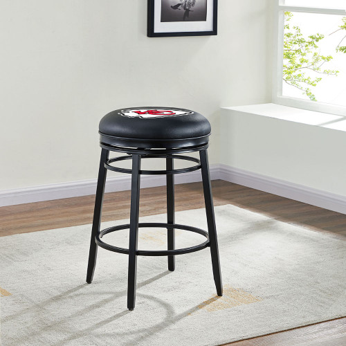 720801113128, 665-1006, Kansas, City, Chiefs, KC, Bar, Stool, Black, Swivel, 30", Imperial