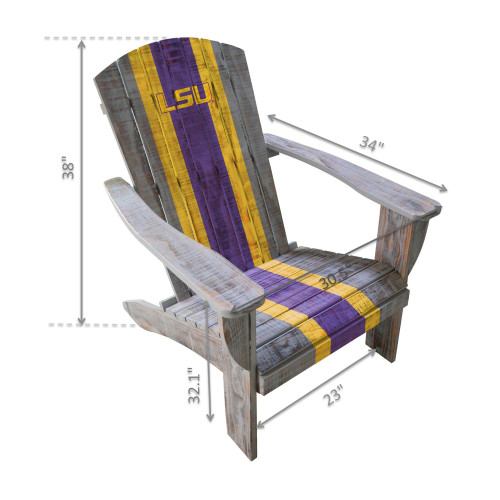 711-7005, LSU, Louisiana State, University, Tigers, Wood, Adirondack, Chair, NCAA, Imperial, FREE SHIPPING, 720801117058