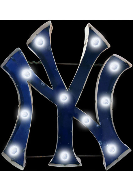 New York Yankees 30" Logo Lighted Recycled Metal Sign