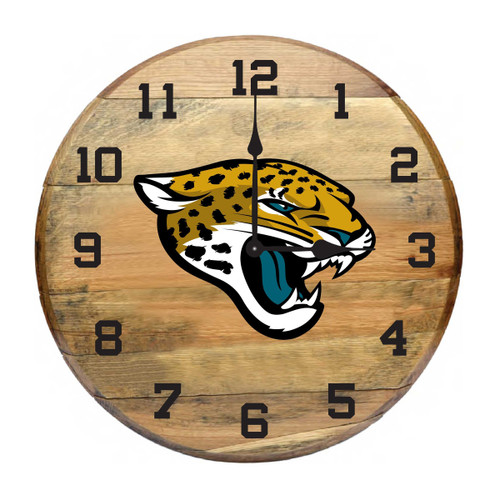 630-1015, Jacksonville, Jaguars, JAX, 720801904115, Oak, Barrel, Clock, Kentucky, oak charred, whiskey, top, NFL