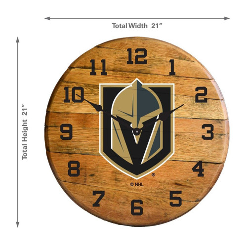 630-4032, Vegas, Golden, Knights, 720801957104, Oak, Barrel, Clock, Kentucky oak