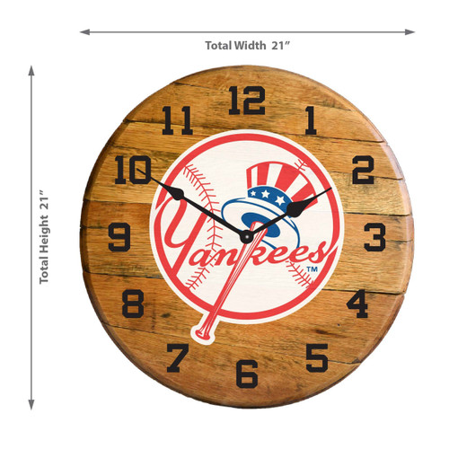 New York Yankees Oak Barrel Clock, 630-2001