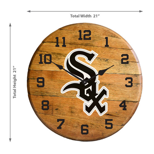 Chicago White Sox Oak Barrel Clock
