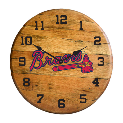 630-2010, Atlanta, Braves, ATL, 720801909448, Oak, Barrel, Clock, Kentucky oak