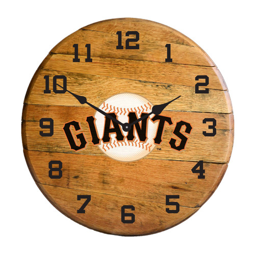 630-2012, San, Francisco, Giants, SF, 720801909462, Oak, Barrel, Clock, Kentucky oak