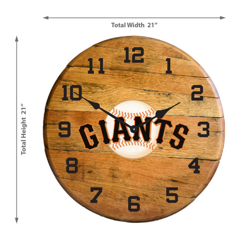 630-2012, San, Francisco, Giants, SF, 720801909462, Oak, Barrel, Clock, Kentucky oak