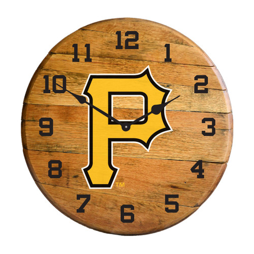 630-2030, Pittsburgh, Pirates, PIT, 720801909615, Oak, Barrel, Clock, Kentucky oak