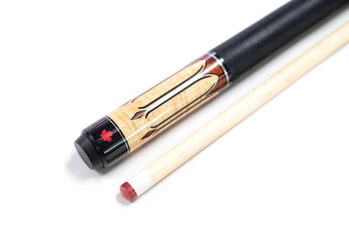 Hans, Delta, Billiard, Pool, Cue, CF-6, 2pc, Canadian Maple, Hard, Curly, Ivory, Inlaid