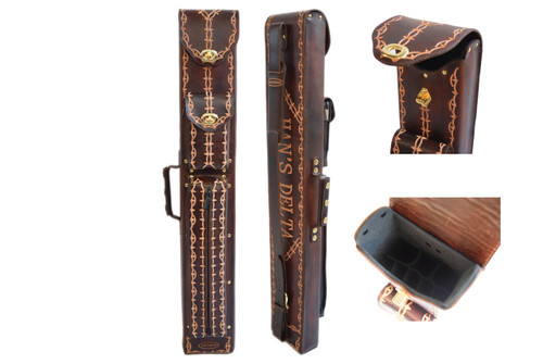Hans, Delta, Genuine, Leather, 3x5, Hand, Tooled, Case, Pool, Billiards, Free Shipping, 
