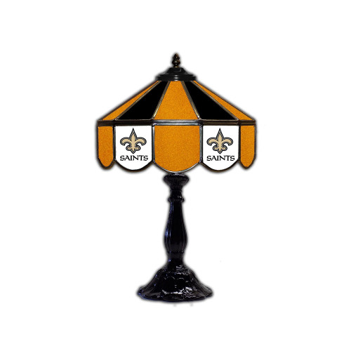 New Orleans, NO, Saints, 21", Glass, Tiffany. Table, Desk, Lamp. NFL, Imperial, 159-1031