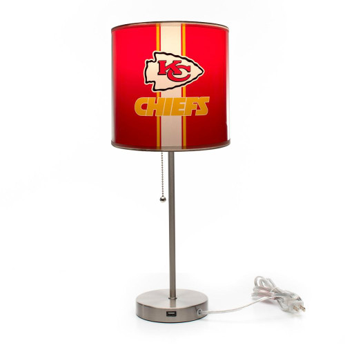 Kansas City, KC, KCC, Chiefs, 19", Tall, Chrome, Table, Desk, Lamp, 609-1006, Imperial, NFL