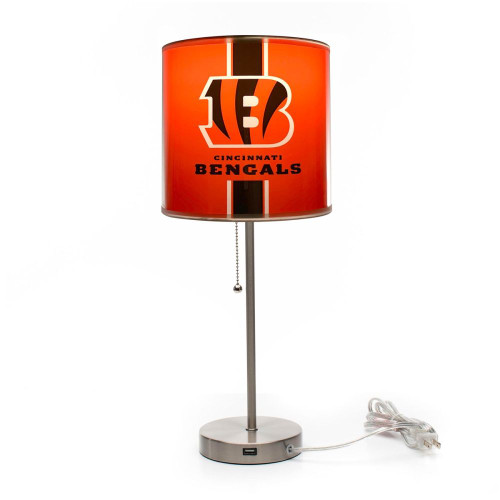 Cincinnati, Cin, Cincy, Bengals, 19", Tall, Chrome, Table, Desk, Lamp, 609-1023, Imperial, NFL