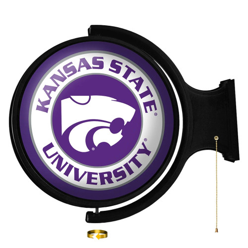 Kansas, State, Wildcats, Original, Round, Rotating, Lighted, Wall, Sign, LED, Fan, Brand, 666703468471
