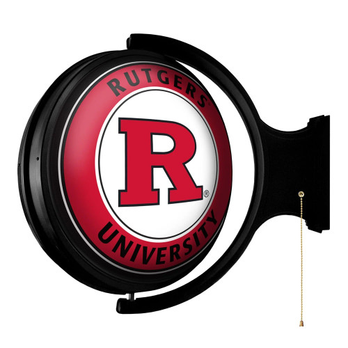 Rutgers, Scarlet, Knights, Original, Round, Rotating, Lighted, Wall, Sign, LED, Fan, Brand, 689481023359
