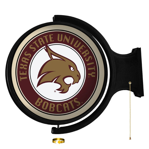 Texas, State, Bobcats, Round, Rotating, Lighted, Wall, Sign, LED, Fan, Brand, 688099299804
