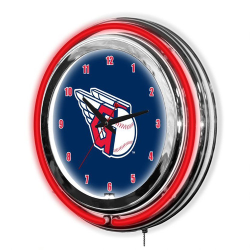 655-2034, CLE, Cleveland, Guardians, 14", Neon, Clock, MLB, Imperial, Logo, FREE SHIPPING, 720801133911