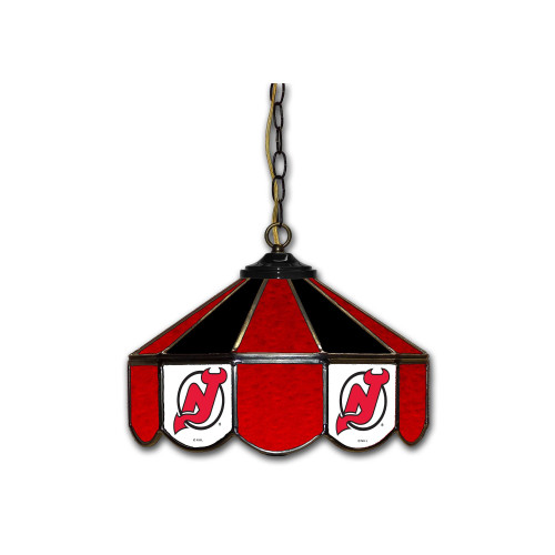 NJ, New Jersey, Devils, 14", Stained, Glass, Pub, Light, 433-4025, Imperial, 720801874258