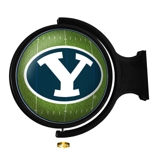 BYU, Cougars, On the 50, Football, Rotating, Spinning, Lighted, Wall, Sign, The Fan Brand, NCAA, NCBYUC-115-22, 689481026800