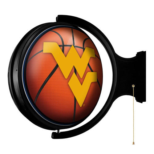 WV, West, Virginia, Mountaineers, BB, Basketball, Spinning, Rotating Lighted, Wall, Sign, NCAA, The Fan Brand, NCWVIR-115-11, 688187934877