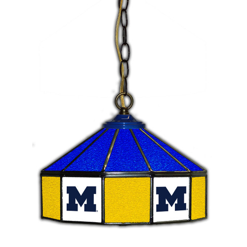 Michigan, Wolverines, 14-In, Stained, Glass, Pub, Light, 333-3009, 720801333090, Imperial