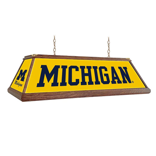 Michigan, Wolverines, Premium, Wood, Billiard, Pool, Table, Light, Lamp, NCMICH-330-01A, NCMICH-330-01B, The Fan-Brand, 686082112611