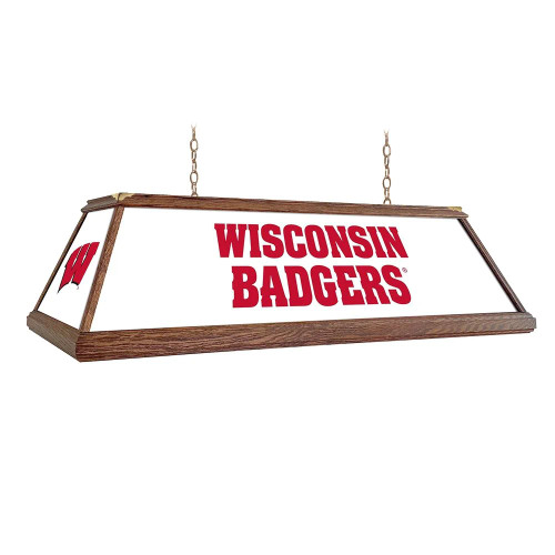 WI, Wisconsin, Badgers, Premium, Wood, Billiard, Pool, Table, Light, Lamp, NCWISB-330-01A, NCWISB-330-01B, The Fan-Brand, 687747753699