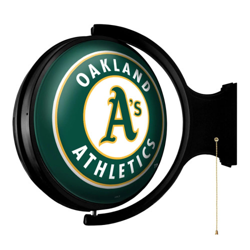 MBOAKL-115-01, OAK, Oakland, Athletics,  Original, Round, Rotating, Lighted, Wall, Sign, The Fan-Brand, 704384956549, LED