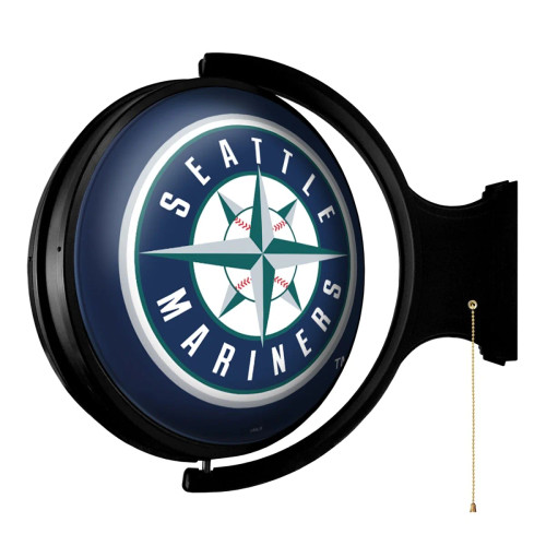 MBSEAT-115-01, SEA, Seattle, Mariners,  Original, Round, Rotating, Lighted, Wall, Sign, The Fan-Brand, 704384952725, LED