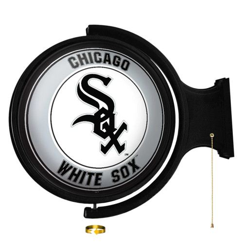 MBWSOX-115-01, Chicago, Chi, White, Sox, CHIC, Whitesox,  Original, Round, Rotating, Lighted, Wall, Sign, The Fan-Brand, 704384951049, LED