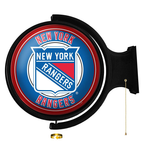 NHNYRS-115-01, New York, Rangers, NYR, NY, Original, Round, Rotating, Lighted, Wall, Sign, NHNYRS-115-01, NHL, The Fan-Brand, 686878993073