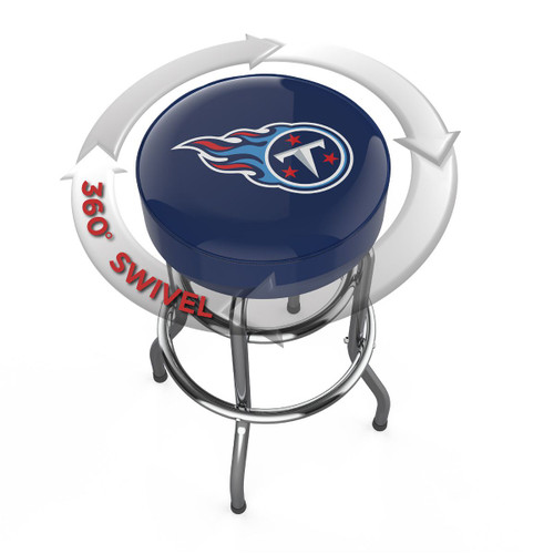 Ten, TN, Tennessee, Tenn, Titans, 30", Chrome, Bar, Stool, 680-1028, 26-1001, NFL, Imperial, 720801324173