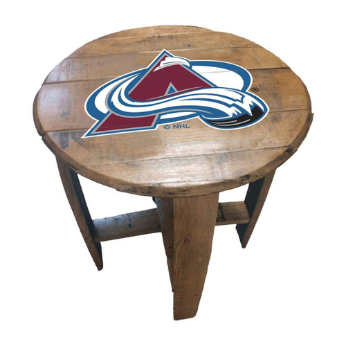 629-4018, CO, COL, Colorado, Avalanche, Oak, Whiskey, Bourbon, Barrel, Side, Table, FREE SHIPPING, NHL. Imperial