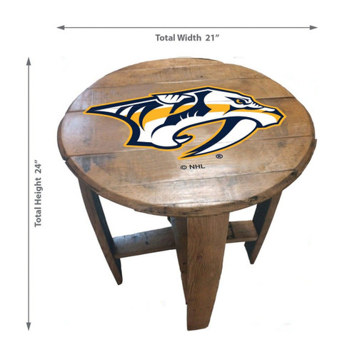Nashvilles Predators Oak Barrel Table