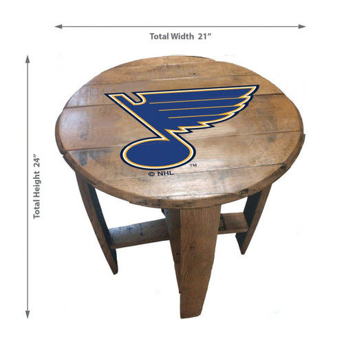 629-4028, STL, St Louis, Blues, Oak, Whiskey, Bourbon, Barrel, Side, Table, FREE SHIPPING, NHL. Imperial