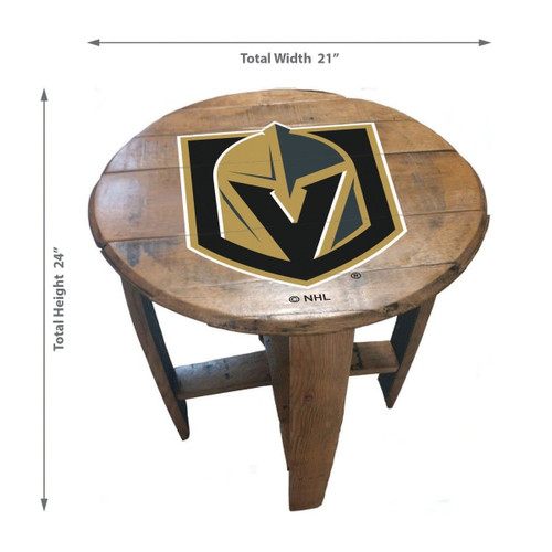 629-4032, Vegas, Las, LV, Golden, Knights, Oak, Whiskey, Bourbon, Barrel, Side, Table, FREE SHIPPING, NHL. Imperial