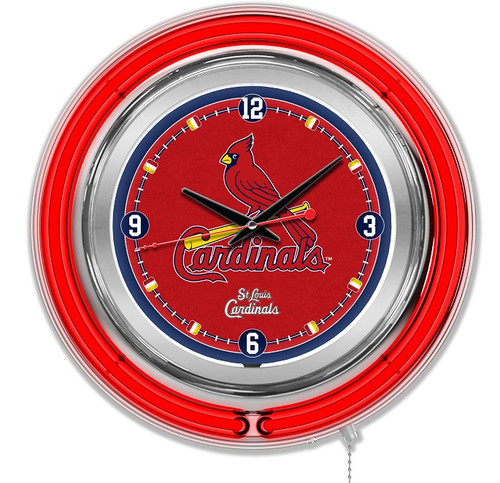 St Louis Cardinals 19 Double Neon Clock St Louis 