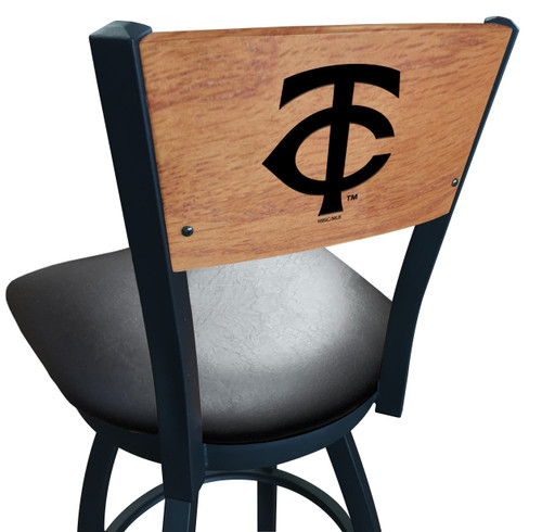 Minnesota, Twins, L038, Laser, Engraved, Wood, Back, Counter, Bar, Stool, Black, Vinyl, Seat, Holland Bar Stool, L03825MedMplAMLBMinBlkVinyl, 071235076986, L03830BWMedMplAMLBMinBlkVinyl, 071235084394, L03836BWMedMplAMLBMinBlkVinyl, 071235085063, MN, MIN