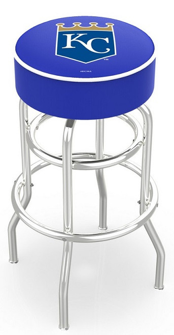 Kansas City, Royals, L7C1, Chrome, Bar, Counter, swivel, Bar, Stool, Holland Bar Stool, MLB, Man, Fan, Cave, L7C125MLBKan, 071235018696, L7C130MLBKan, 071235019037, KC, KAN, L7C1XXMLBKan